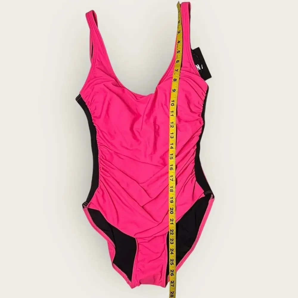 NWT | DKNY |  One-Piece Swimsuit | Hot Pink/Black | Size 6 - Picture 4 of 16